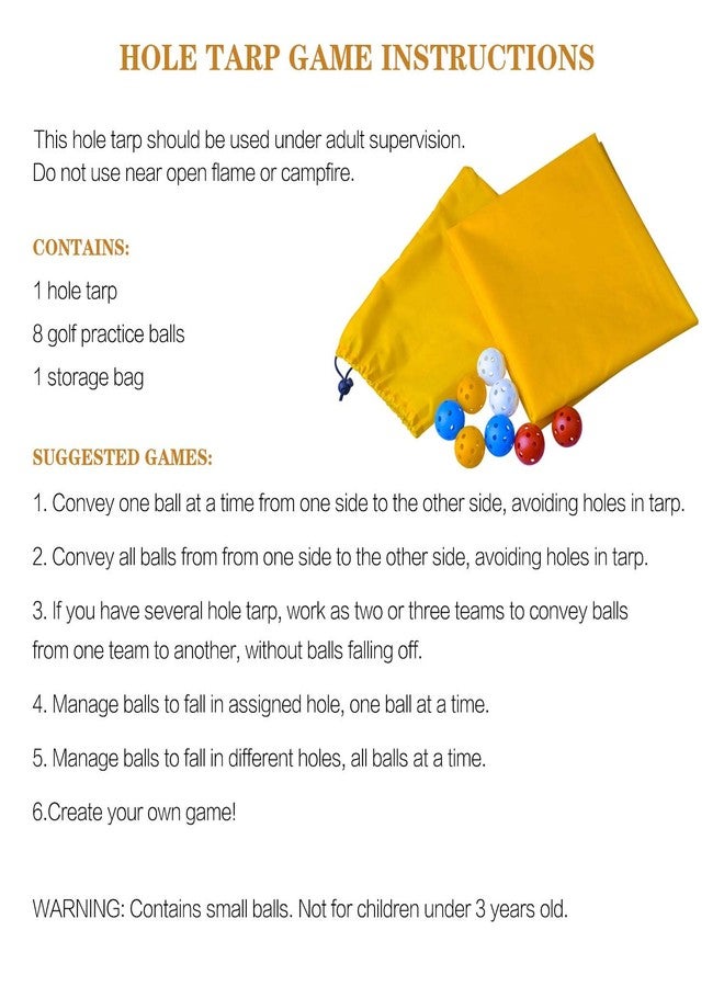 Sonyabecca Hole Tarp Team Building Exercise Activities Games Teamwork Group Learning Fun Playing Yellow,85''Lx57''W - Image 5